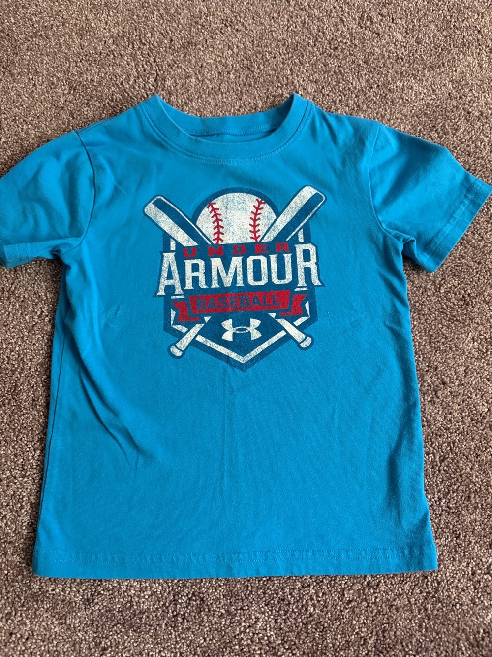 Under Armour Kids Bright Blue Baseball Logo Tee